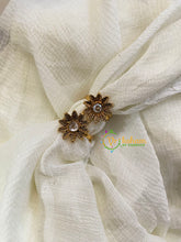 Premium AD Stone Toe Rings-Sunflower-White Stone -G10006